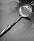 Slotted Skimmer Spoon With 304 Stainless Steel Build And Ergonomic Wooden Handle, Heat Resistant, Heavy Duty, Kitchen Strainer