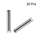 Slotted Spring Pin M1.5 X 10mm 304 Stainless Steel Plain Finish Pack Of 20, showing axial slotted design and chamfered ends