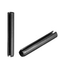 Slotted Spring Pin Set 6mm By 40mm 65Mn Plain Finish Tension Pins For Small Machine Projects, shown in close-up view