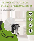 Universal Bathroom Fan Motor Replacement - SM550 Electric Vent Fan Motor Kit - Replacement for Nu-Tone Br-oan 50 CFM 120V 3000 RPM