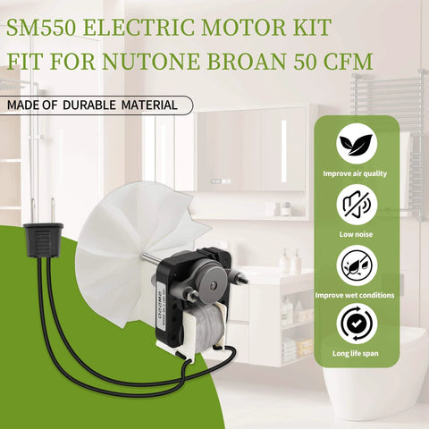 Universal Bathroom Fan Motor Replacement - SM550 Electric Vent Fan Motor Kit - Replacement for Nu-Tone Br-oan 50 CFM 120V 3000 RPM