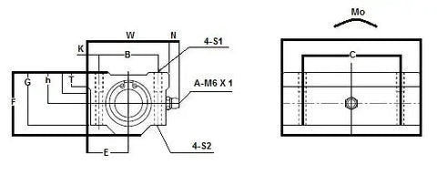 Technical diagram of ✝️ SMA6GWUU NB 6mm Slide Bush Bushings Miniature Motion Linear Bearing illustrating dimensions and design.