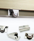 Small Low Profile 1-1/4 Inch Casters Wheels Set Of 4 For Light Duty Furniture And DIY Projects, side and bottom view