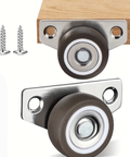 Small 1" Furniture Caster Wheel - Smooth Sliding Rubber Roller for Cabinets & Drawers with stainless bracket and screws.