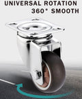 Small Caster Wheels 1 Inch Low Profile 360 Degree Swivel Casters Set Of 4 For Furniture Workbench And Cart With 2 Brakes