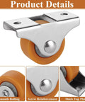 24 Pcs Small Caster Wheels 1 Inch Mini Fixed Silent Ball Bearing Casters with Metal Top Plate TPE Rubber Low Profile Design