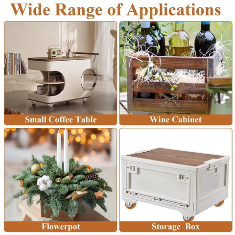 24 Pcs Small Caster Wheels 1 Inch Mini Fixed Silent Ball Bearing Casters with Metal Top Plate TPE Rubber Low Profile Design for furniture