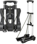 Small Folding Hand Truck Dolly with 2 Wheels, Lightweight Aluminum Foldable Luggage Cart, Collapsible Cart Portable Dolly for Travel