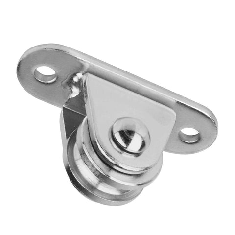 8 Pcs 1" Small Pulley Block, Silent Pulley Wheel for 1/8" Cord, Max Load 176 lb, front view, chrome finish