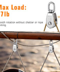 Small Pulley, 3 Pack M15 Cable Pulley, 304 Stainless Steel Pulleyblock in use for lifting with ropes and wooden beam