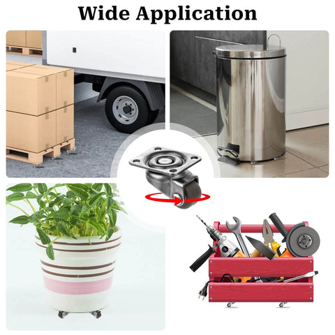 8Pcs 1/2 Inch Small Caster Wheels 360 Degree Swivel Casters with Ball Bearing Base for furniture, bins, plant pots, and toolboxes.