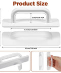 4 Pack Small White Plastic Handles 3.9 Inch Self Adhesive No Drill Installation product dimensions and side views