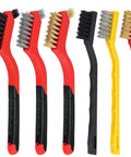 Small Wire Brush Set 6Pcs, Stainless Steel/Brass/Nylon/Bristle Mini Wire Brushes for Cleaning Rust, Scrub Removal Paint and Grout - 7 Inches