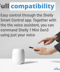 Gen 3 1 Channel WiFi Matter Smart Relay Switch With Dry Contacts 8A 240V being controlled via app with a voice assistant.