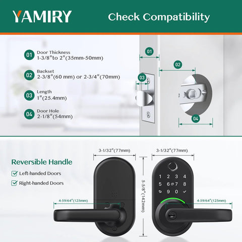 Experience seamless keyless entry with a smart door lock featuring fingerprint recognition, keypad access, app control, fob, physical key, and Alexa compatibility for front doors, offering DIY installation, remote passcodes, and strong deadbolt security with reversible handle compatibility.