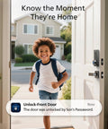 WiFi Smart Door Lock Deadbolt For Front Door Keyless Entry With Built In WiFi Remote Access App Unlock Fingerprint And Passcode Works With Alexa And Google Assistant Auto Lock Security installed on door as child enters home