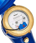 Smart Hydrawise Flow Meter For Controllers With 2 Inch NPT Thread Tracks Total Water Use By Zone showing dial and directional markings