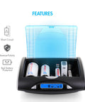 Smart Universal Charger With LCD And 32 NiMH Rechargeable AA AAA C D Batteries showcasing charging features and LCD display.