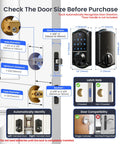 Experience effortless security with an 8-in-1 fingerprint smart lock featuring app control, auto lock, and touchscreen keypad details