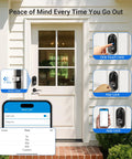 Secure front door access with a 7-in-1 fingerprint smart lock featuring biometric unlock and app control on house entrance.