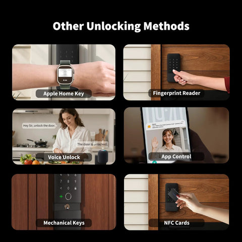 Ultra Secure UWB Smart Lock with Matter Over Thread Delivers Effortless Access Through Auto Unlock, Apple Home Key, Fingerprint, NFC cards.