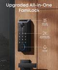 Palm vein recognition delivers true keyless entry with a 3-in-1 Wi-Fi keypad deadbolt, 2K HDR camera, and built-in doorbell for front doors.