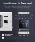 Smart Register Vent Fan For 4 By 10 Inch Register Holes With Ultra Quiet Operation showing control panel and WiFi features.