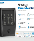 Smart WiFi Front Door Deadbolt With Built In WiFi App Control And Keyless Entry Unlock From Anywhere Through The Connected App Apple Watch Unlock Capability With HomeKit And Alexa Compatible Matte Black Finish Easy Install For Enhanced Security And
