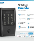 Smart WiFi Front Door Deadbolt With Keyless Entry App Remote Locking Voice Control Works With Alexa Google Assistant and Airbnb Create Up To 100 Guest Codes Matte Black Finish product image