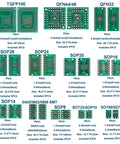 SMD To DIP Adapter Kit With 51 Pieces In 12 Types For SOP SOT 0402 0603 0805 TQFP And QFN Prototyping Boards Plus 40 Pin 2.54mm Male Headers layout.