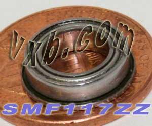 SMF117ZZ Flanged Bearing Shielded Stainless Steel 7x11x3 Bearings - VXB Ball Bearings