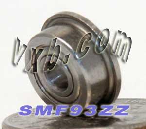 SMF93ZZ 3x9x4 Flanged Bearing Shielded Stainless Steel Bearings - VXB Ball Bearings