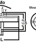 Technical diagram of SMFC25G 25mm Slide Bush Bushings Motion Linear Bearing showing dimensions and mounting holes with labels