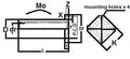 Technical diagram of SMK20GW 20mm Slide Bush Bushings Miniature Motion Linear Bearing, showing dimensions and mounting holes.