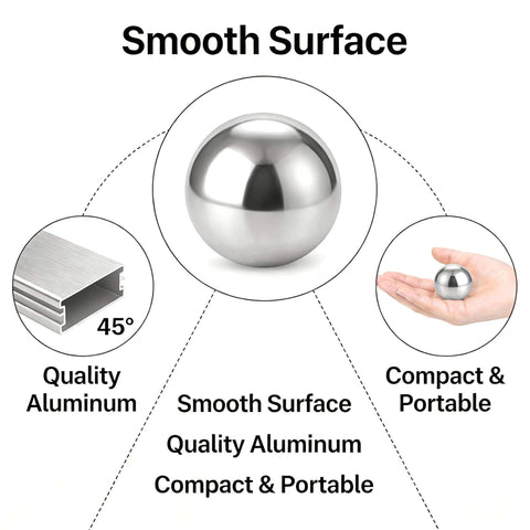 Smooth surface aluminum ball with compact design for .68 Caliber Aluminum Solid Paintballs 50 x .68 Caliber Self-Defense Balls for Byrna SD LE