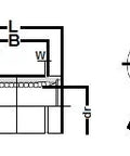 Technical diagram of SMS13GUU-OP 13mm Open Slide Bush Ball Miniature Linear Motion Bearing, indicating dimensions and alignment features.