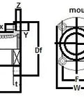 Technical diagram of SMT20GUU NB 20mm Slide Bush Bushings Miniature Motion Linear Bearing with mounting dimensions.