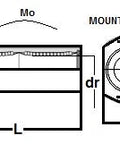 Technical diagram of SMT8GWUUE NB 8mm Slide Bush Bushings Miniature Motion Linear Bearing with measurements and mounting holes.