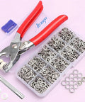 Must Have Snap Button Kit With Five Claw Buckle Pliers For Clothing Leather Crafting And Sewing, 100 Sets Metal Snaps, Snap Fastener Tool Set