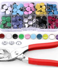 Metal Snap Buttons Set 9.5mm Kit With Pliers Press Tool For Dope DIY Sewing Crafts Clothes Hats And More, 400 Pieces