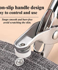 Non-slip handle of pliers pressing metal snap button from Metal Snap Buttons Set 9.5mm Kit With Pliers Press Tool For Dope DIY Sewing Crafts Clothes Hats And More.