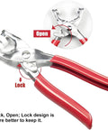 Must Have Snap Button Kit With Five Claw Buckle Pliers For Clothing Leather Crafting And Sewing shown with red handles