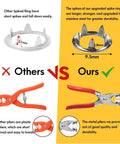 Comparison of spiked rings and pliers in the All In One Snap Fasteners Kit With Pliers 200 Sets 9.5mm No Sewing Needed DIY Press Studs For Fabric And Clothing Chrome Finish Rust Proof Easy To Use KAXIMON