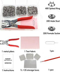 All In One Snap Fasteners Kit With Pliers 200 Sets 9.5mm No Sewing Needed DIY Press Studs For Fabric And Clothing Chrome Finish