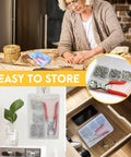 All In One Snap Fasteners Kit With Pliers 200 Sets 9.5mm No Sewing Needed DIY Press Studs For Fabric And Clothing stored in drawer