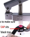 Using pliers in the Starter Fasteners Kit With 360 Pcs Snap Fasteners Size 20 And Snap Pliers For Crafts And Clothing Kam Snaps For Sewing Projects Lead Free And CPSIA Compliant Phthalate Free Easy To Use All In One DIY Kit