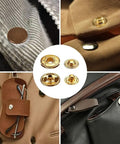 120 Set Snap Fasteners Kit For Leather 12mm Metal Button Snaps Press Studs With 4 Setter Tools And A Hammer In Gold Silver Bronze Matte Black