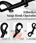 Heavy Duty Double Ended Snap Hooks 3.5 Inch Zinc Alloy Trigger Clips With Stainless Steel Spring 110 Lb Load One Hand Operation