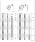 Diagram and dimensions for External Retaining Ring Kit 330 Pieces 15 Sizes Metric C Clips In 304 Stainless Steel Circlip Snap Ring Assortment Pro Grade For Auto And Machinery 4mm To 28mm Range Durable Quality Set