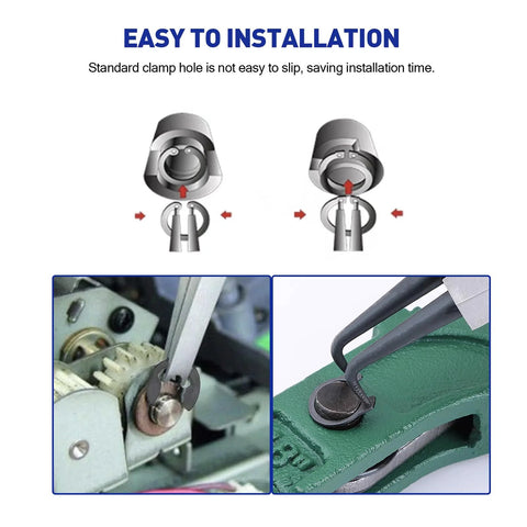 Easy installation of Versatile 450Pcs Circlip Retaining Ring Kit with external and internal snap rings for automotive, machinery, DIY projects.